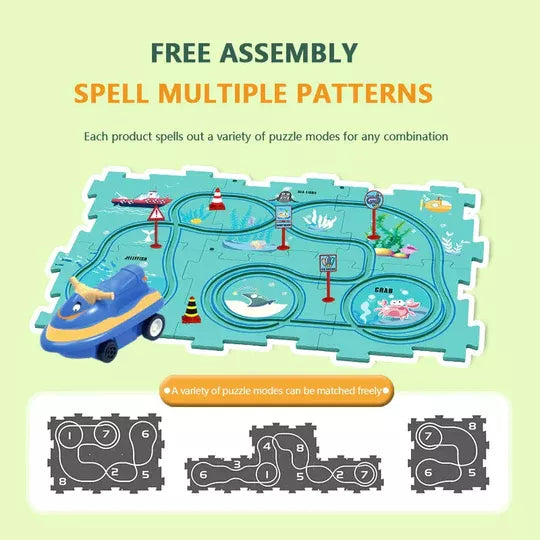 Children's Educational Puzzle Track Car Play Set