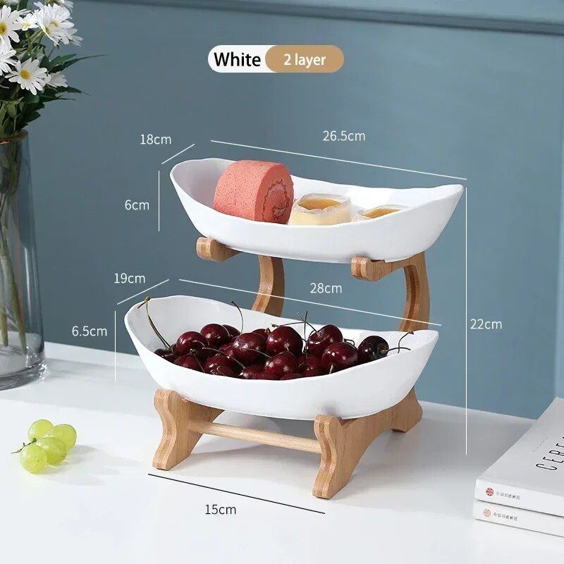 Multi-Layer Fruit and Snack Organizer: Elegant Oval Shaped Kitchen Stand