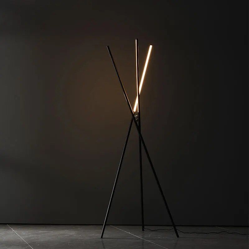 Modern Nordic LED Floor Lamp – Minimalist Aluminum 3-Prong Design for Elegant Home Lighting