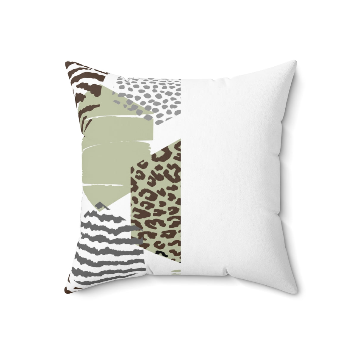 Uniquely You Throw Pillow Cover, Green Grey Brown Hexagon Print