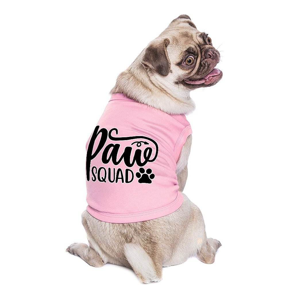 Paw Squad Dog Sleeveless Shirt - Graphic Dog Shirt - Unique Dog Clothing