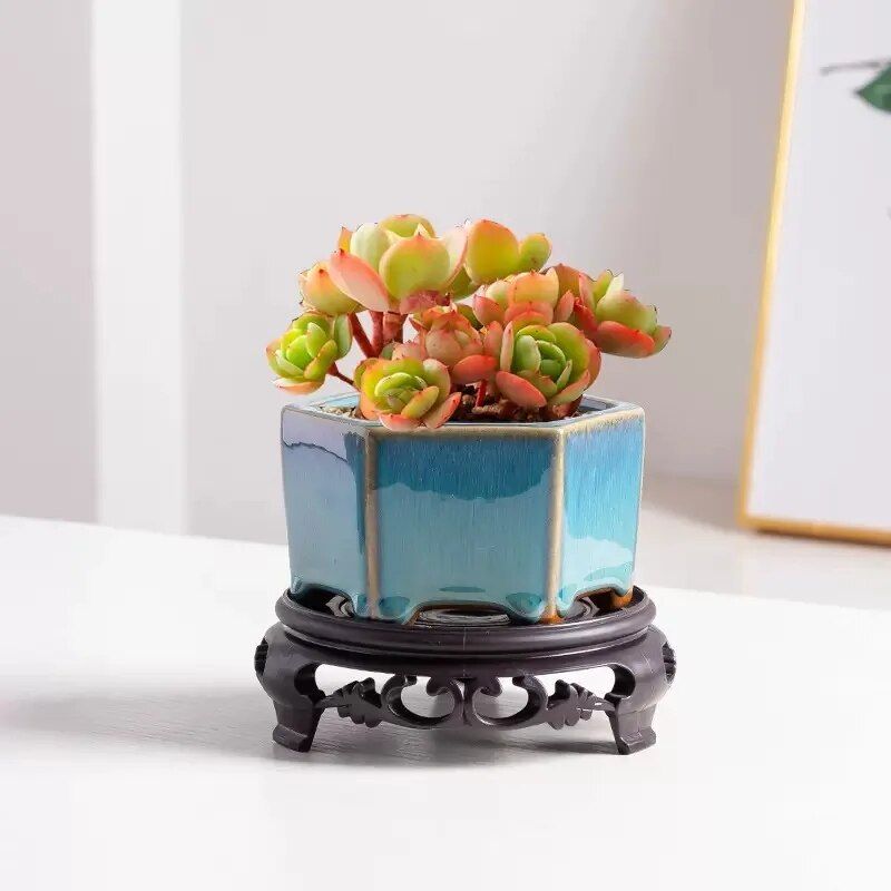 Elegant Glazed Ceramic Pots for Succulents and Small Plants