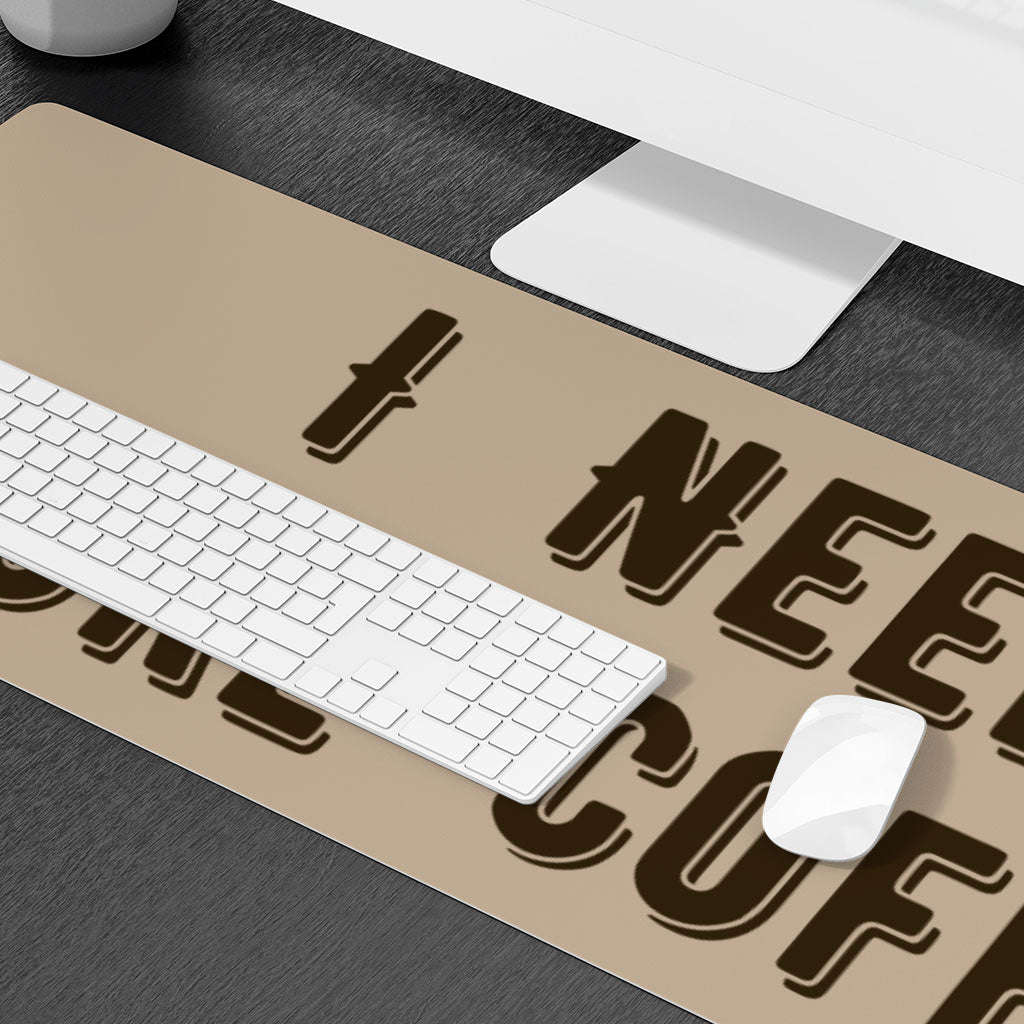 Coffee Themed Desk Mat - Cute Quote Desk Pad - Cool Trendy Laptop Desk Mat