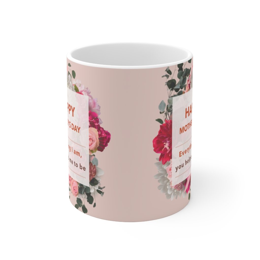 "Happy Mother's Day" Floral Theme Ceramic Mug, 11oz