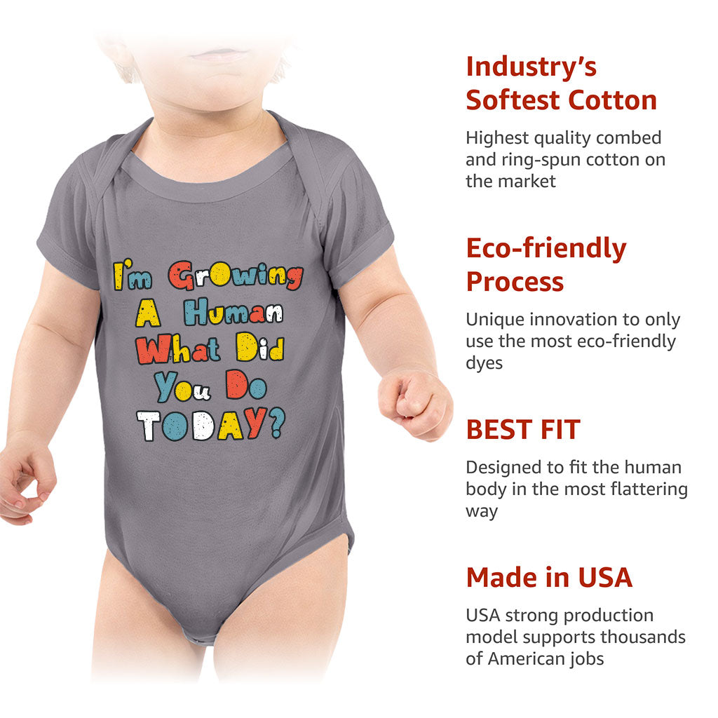 I'm Growing a Human Baby Jersey Onesie - Colorful Baby Bodysuit - Themed Baby One-Piece