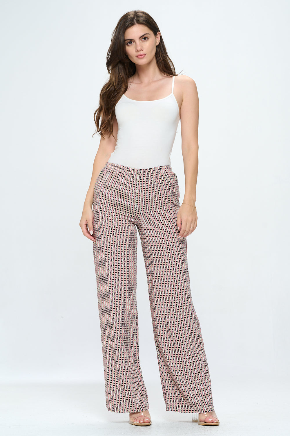 Palazzo pants in voile square print