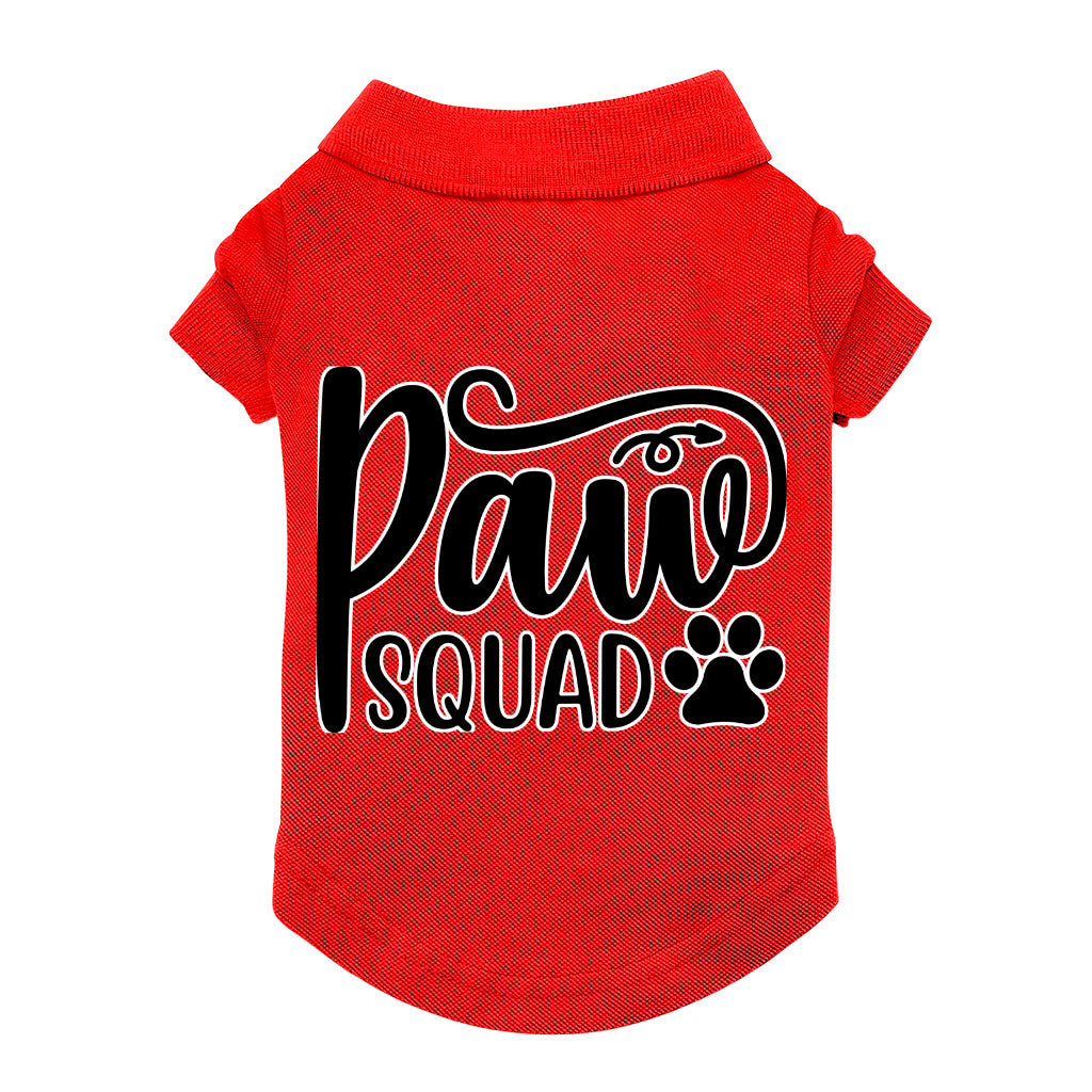 Paw Squad Dog Polo Shirt - Graphic Dog T-Shirt - Unique Dog Clothing