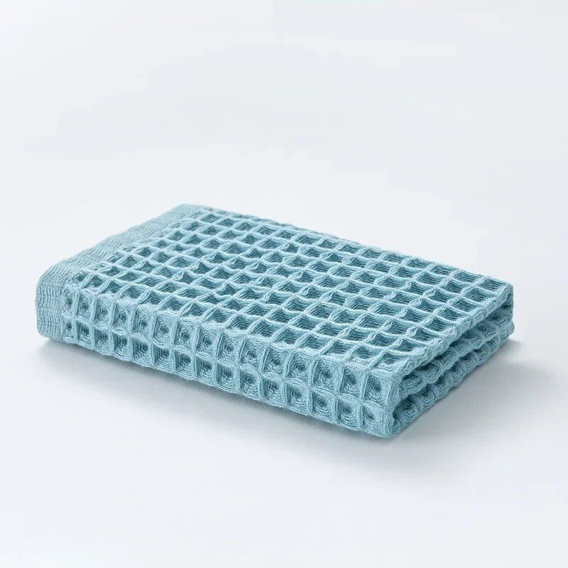 Luxurious 100% Cotton Waffle Plaid Face Towel for All Ages