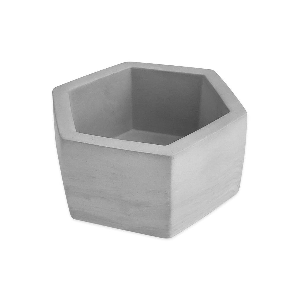 Gray Hexagon Ceramic Planter