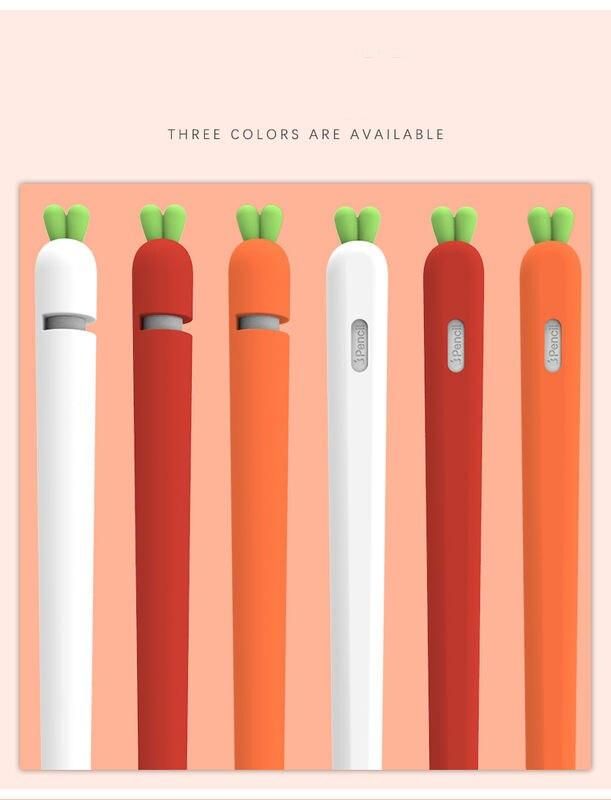 Carrot Cartoon Silicone Pencil Sleeve for iPad Stylus