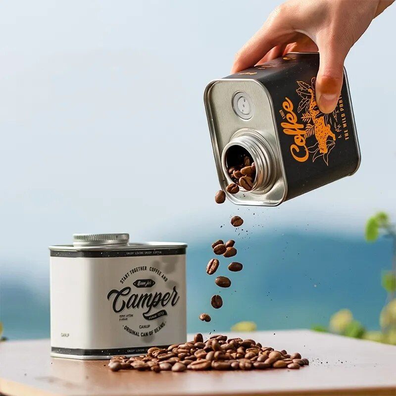 Portable Airtight Coffee Bean Storage Tin