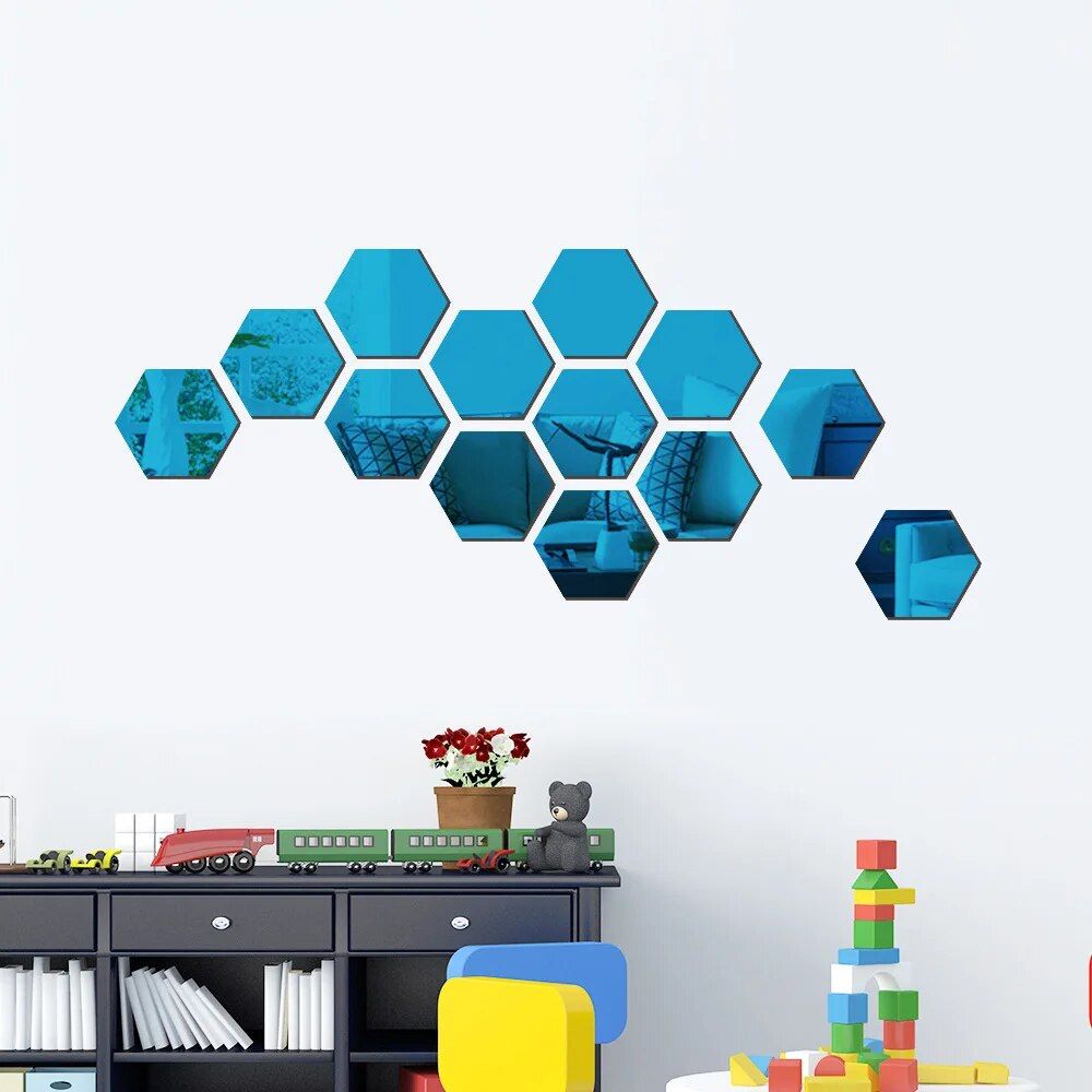 Hexagon 3D Mirror Wall Stickers