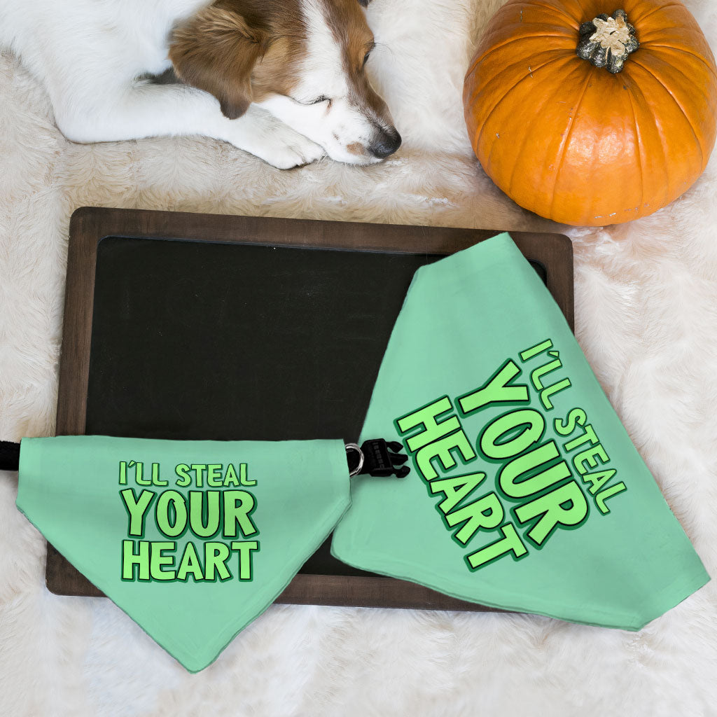 I'll Steal Your Heart Pet Bandana Collar - Art Print Scarf Collar - Word Design Dog Bandana