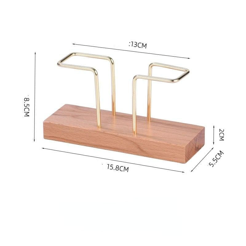 Elegant Wood and Brass Desktop Organizer with Multi-Functional Tissue and Toothpick Holder