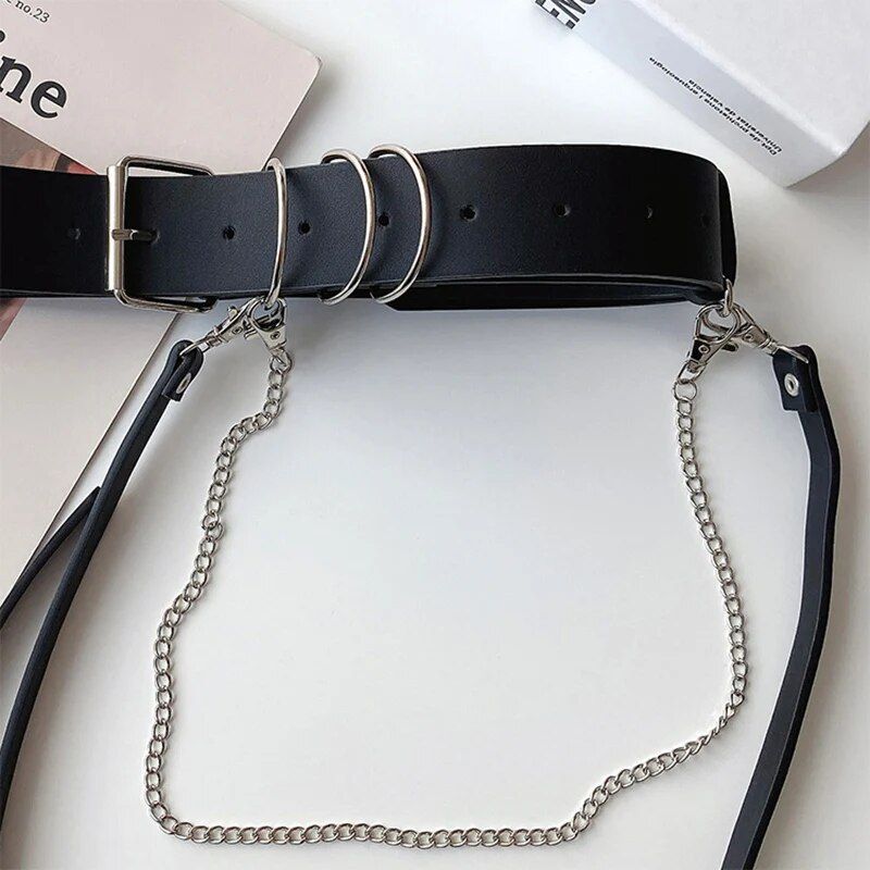 Stylish Punk Chain Leather Waist Belt