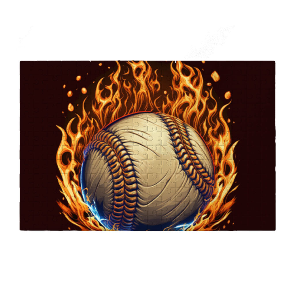 Cool Baseball Puzzles - Fire Graphic Jigsaw Puzzle - Graphic Puzzles