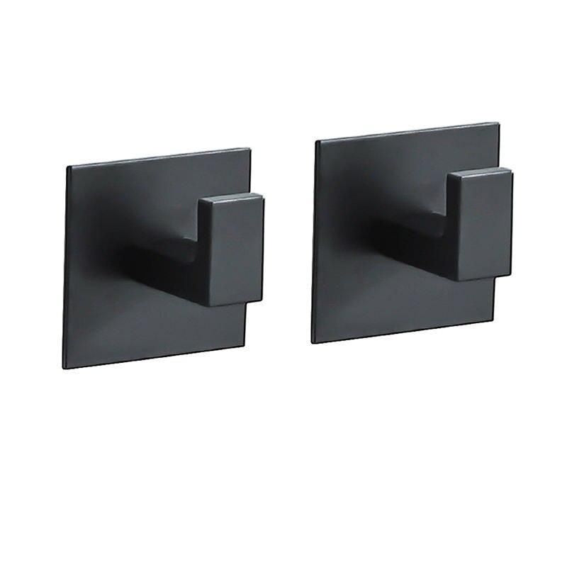 Modern Black Aluminum Alloy Self-Adhesive Wall Hooks