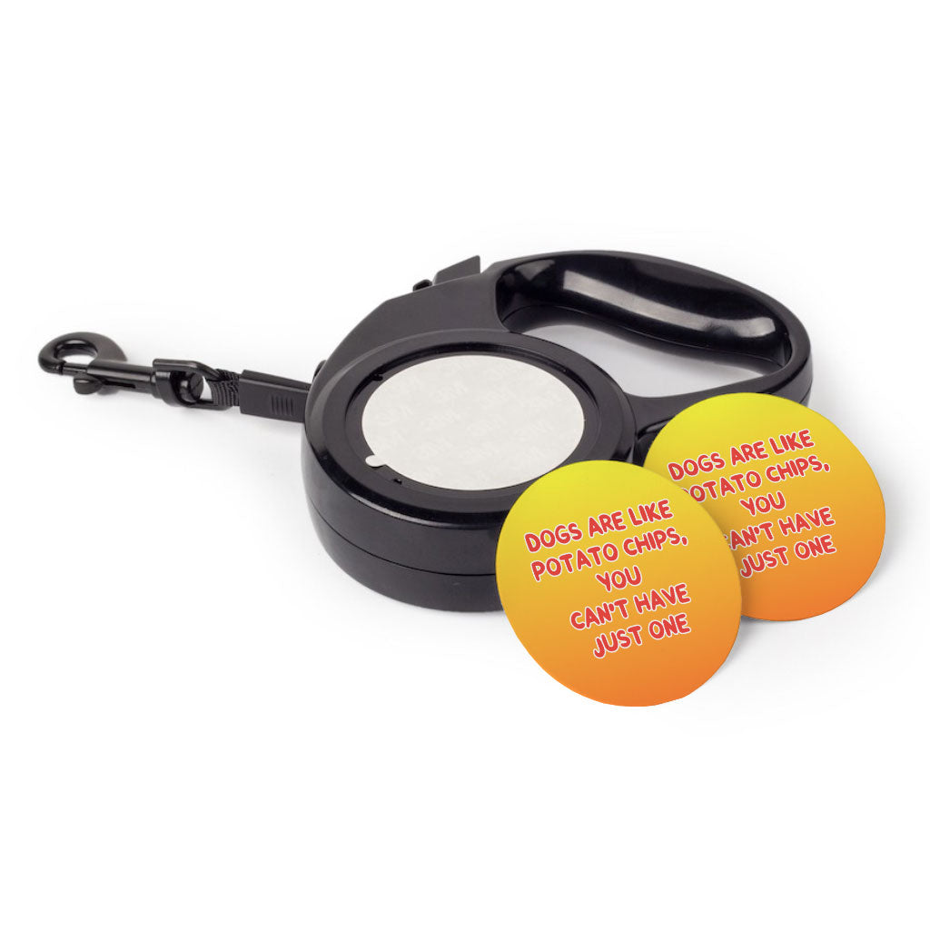 Dogs are Like Potato Chips Retractable Pet Leash - Funny Print Leash - Themed Dog Leash