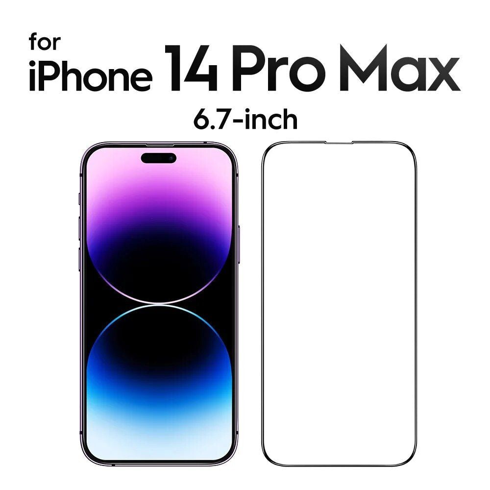 Ultra HD Tempered Glass Screen Protector for iPhone 15 Pro Max 14 Pro 13 12 Mini 11 XR - Full Coverage, Anti-Blue Light