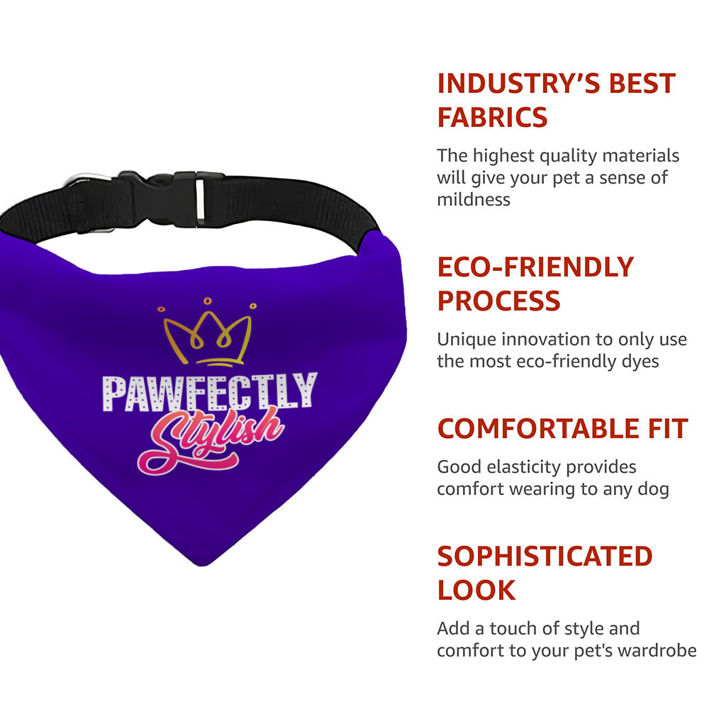 Pawfectly Stylish Pet Bandana Collar - Crown Scarf Collar - Printed Dog Bandana