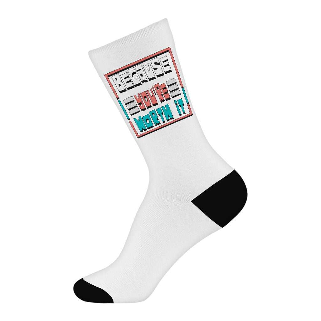 Inspirational Socks - Cool Quotes Novelty Socks - Printed Crew Socks