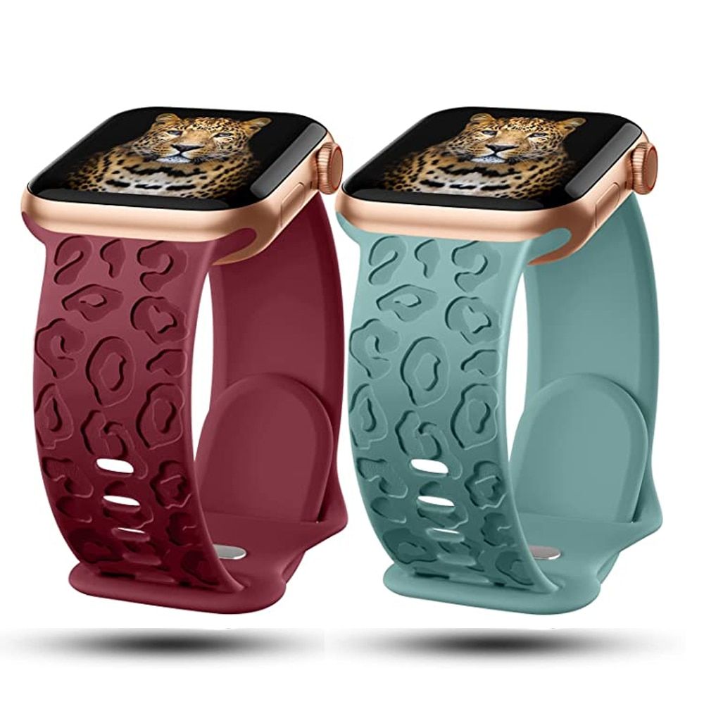 Engraved Silicone Strap for Apple Watch - Fashionable & Compatible with All Series