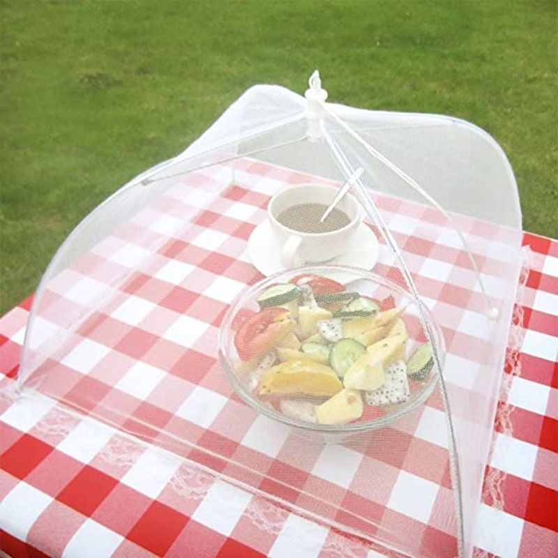 Lace-Trimmed Foldable Mesh Food Cover