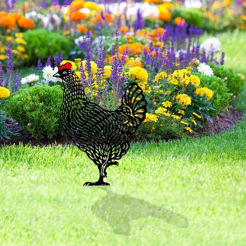 Charming Chick Silhouette Garden Stake