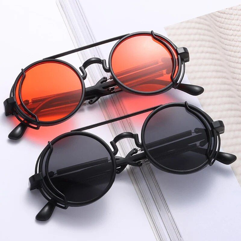 Chic Punk-Style Round Sunglasses