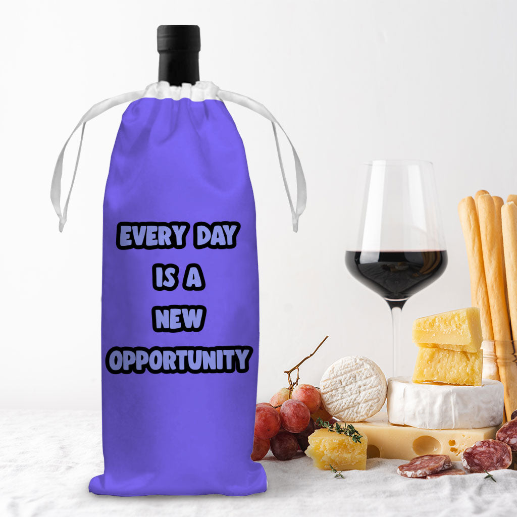 Motivational Quote Wine Tote Bag - Cute Wine Tote Bag - Printed Wine Tote Bag