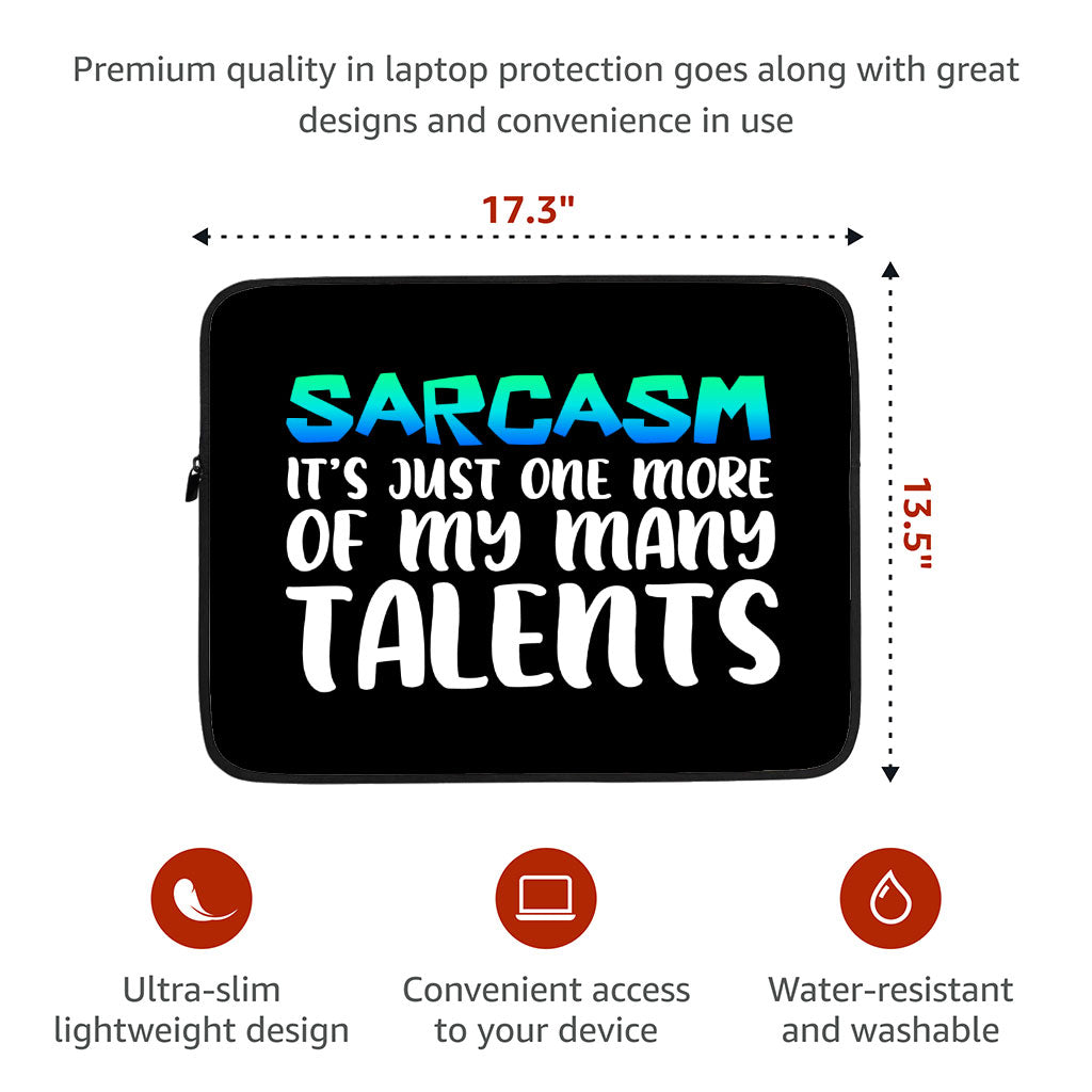 Sarcasm Dell 16" Sleeve - Funny Laptop Sleeve - Printed Laptop Sleeve with Zipper