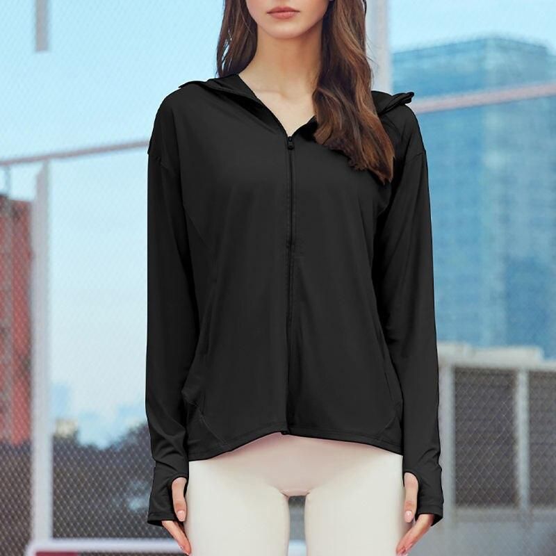 Versatile Long Sleeve Hooded Sport Top for Women