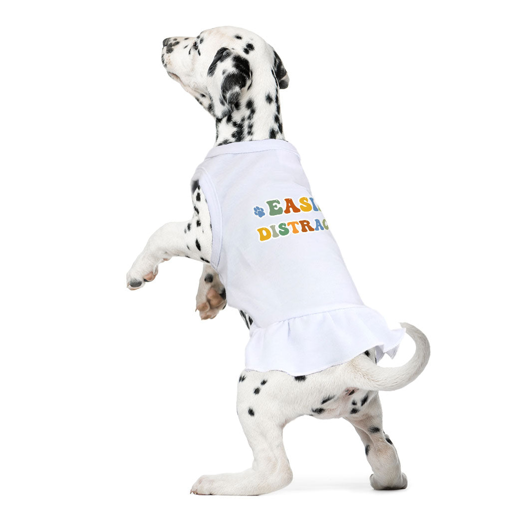 Easily Distracted Dog Sundress - Themed Dog Dress Shirt - Colorful Dog Clothing