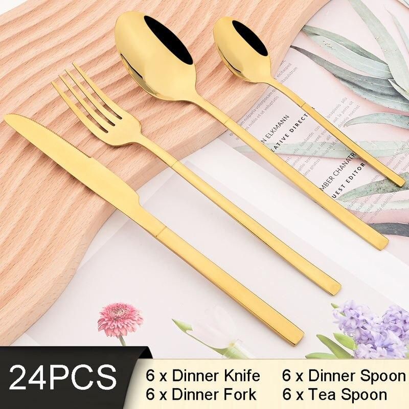 Elegant 6-Person Stainless Steel Cutlery Set