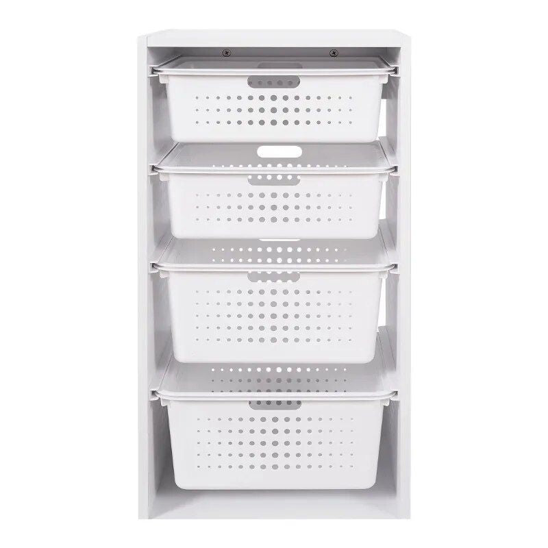 Multi-Purpose Kids Room Sliding Bin Organizer with 4 Bins