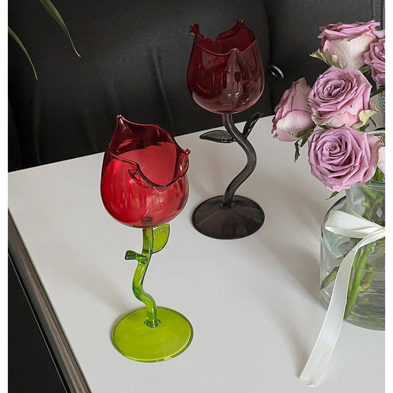 Elegant Transparent Rose-Shaped Glass - Ideal for Valentine's & Wedding Celebrations, Eco-Friendly, 150ml