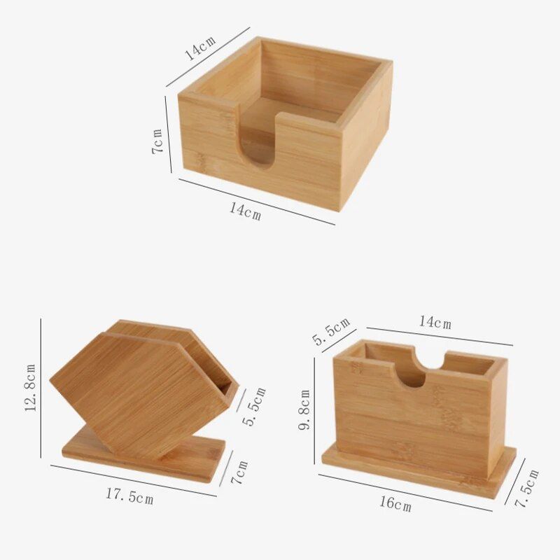 Elegant Bamboo Napkin Holder - Japanese Style Tabletop Tissue Box for Home and Hospitality