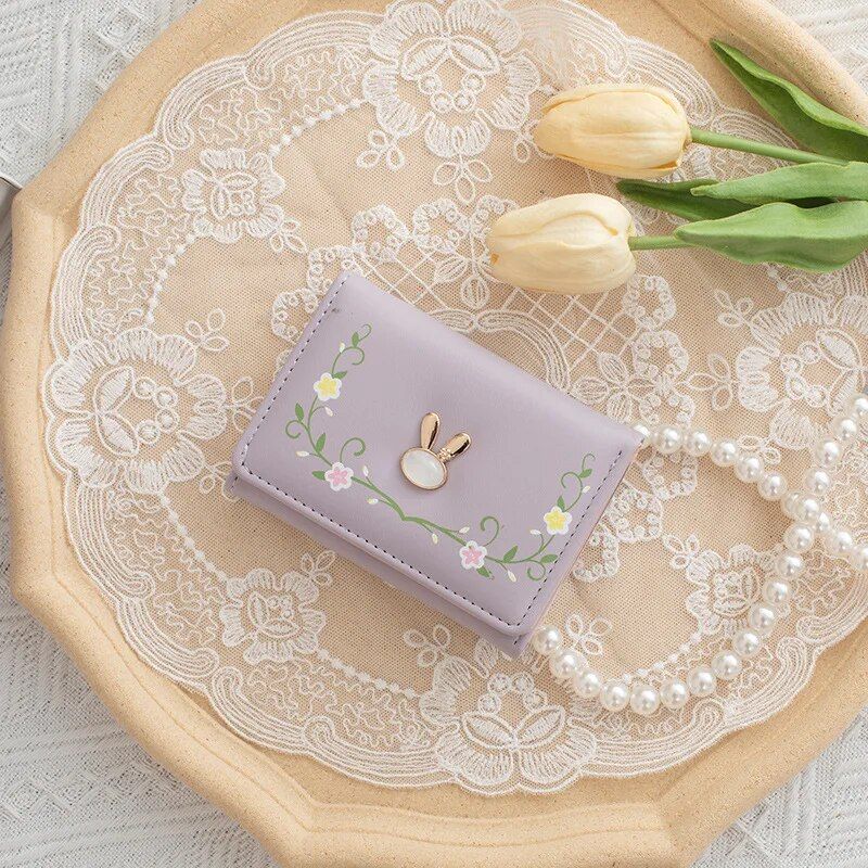 Charming Rabbit Three-Fold Multi-Card Wallet