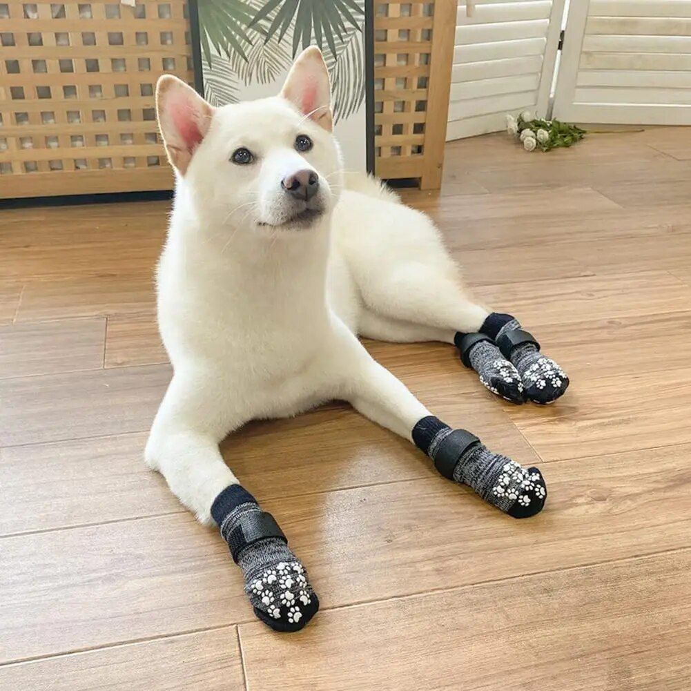 Premium Anti-Slip Waterproof Dog Socks with Adjustable Straps