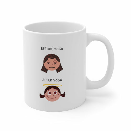 Before and After Yoga Novelty Mug