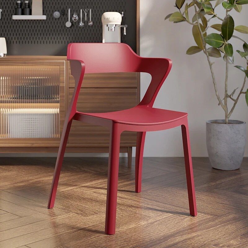 Minimalist Modern Nordic Dining Chair - Ergonomic Plastic Accent Chair for Home and Office