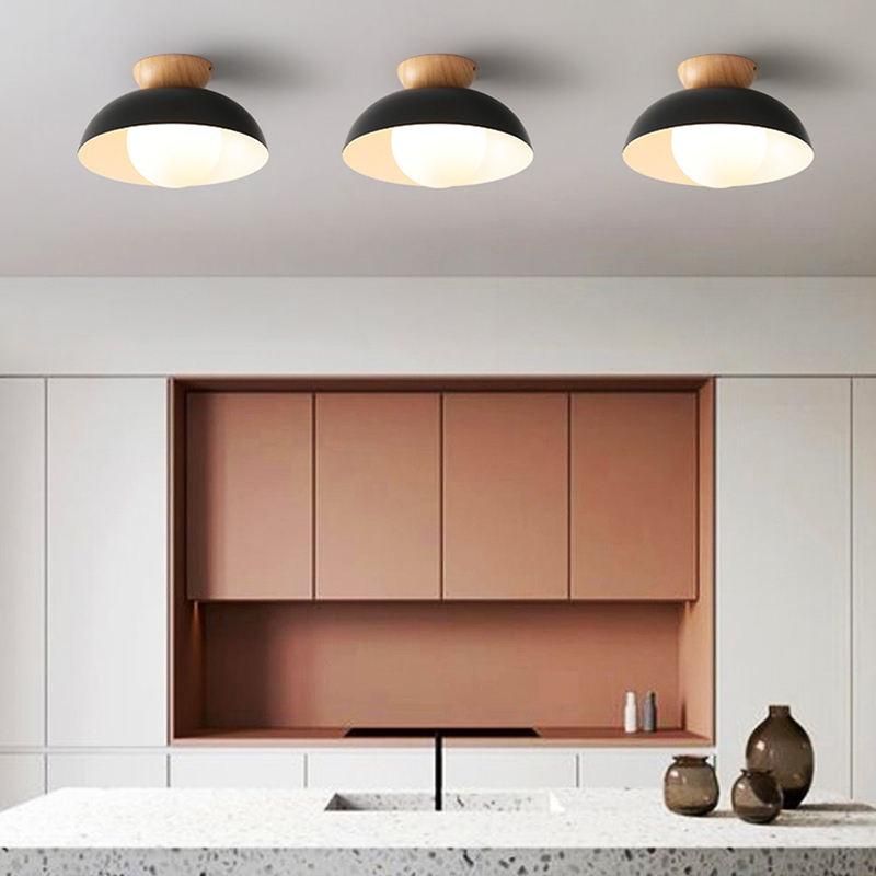 Modern Nordic Wood & Iron LED Ceiling Pendant Light - Versatile Elegance for Home Decor