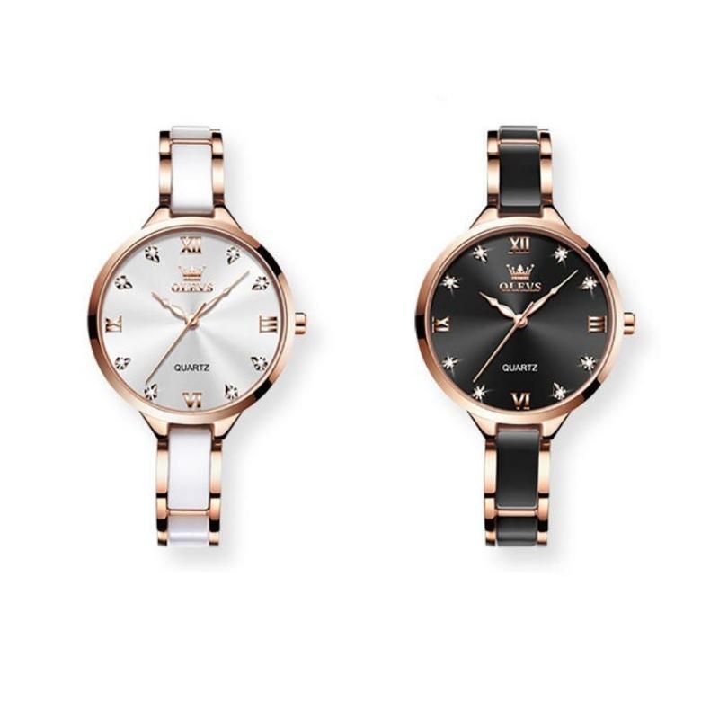 Elegant Women's Luxury Fashion Watch with Diamond Inlay, Waterproof & Luminous Quartz Wristwatch