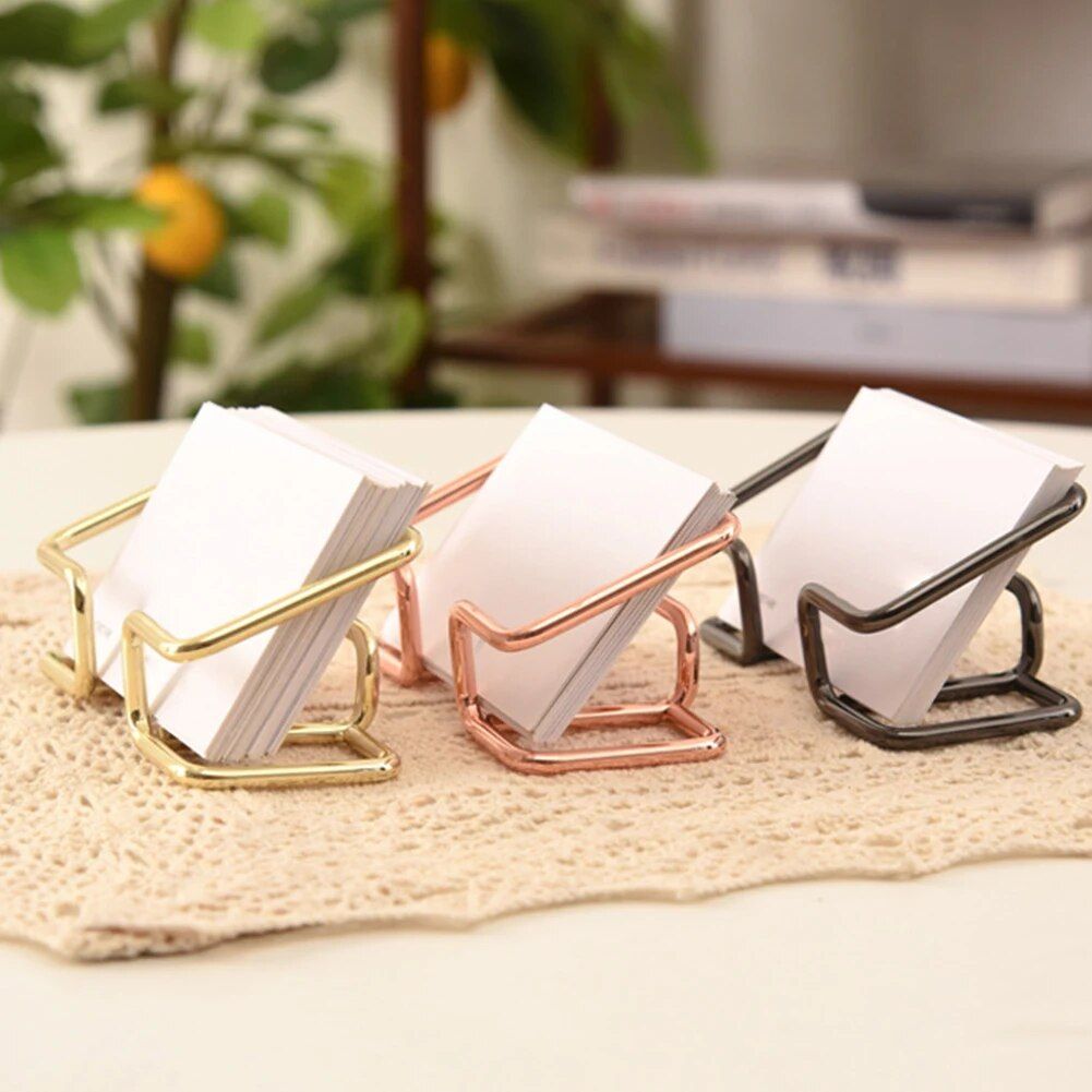 Elegant Metal Business Card Holder for Office Desktop and Countertop