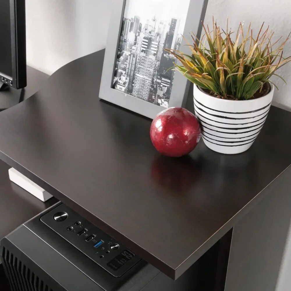 Cinnamon Cherry Finish Computer Desk with Storage