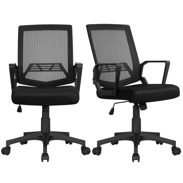 Enhance Your Workspace with Mid-Back Mesh Office Chairs - Set of 2