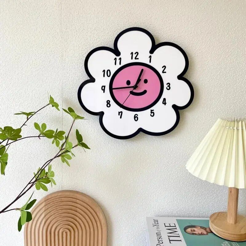 Charming Sunflower Cartoon Wall Clock