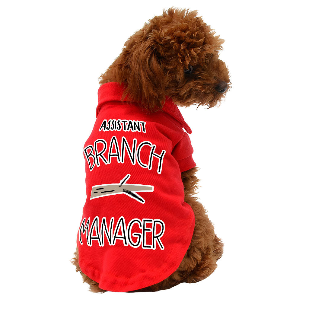 Assistant Branch Manager Dog Polo Shirt - Minimalist Dog T-Shirt - Print Dog Clothing