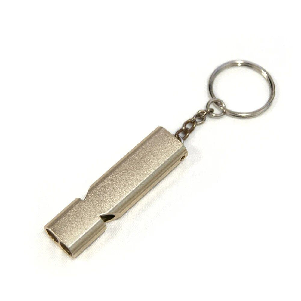 High-Decibel Twin-Tube Aluminum Alloy Outdoor Survival Whistle