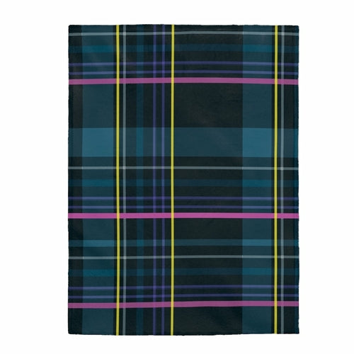 Blue Plaid Plush Throw - 3 Sizes